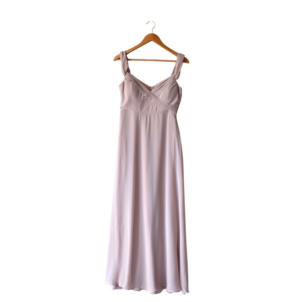 Birdy Grey Blush Pink Bridesmaid Dress Size Small Off-Shoulder Maxi